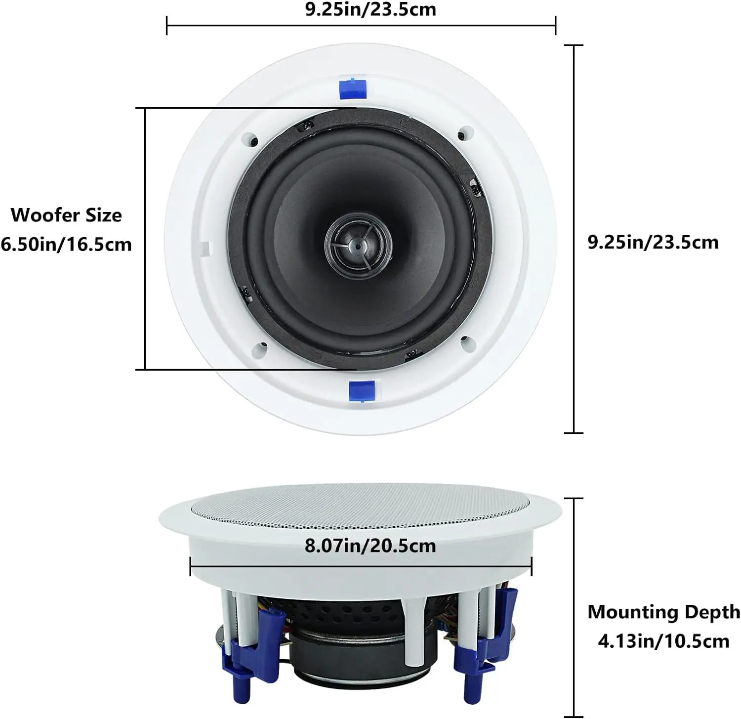 Imagem -02 - Herdio-bluetooth Alto-falante de Teto 2-way Flush Montado em Alto-falante de Parede Interior em Casa Banheiro Festa de Escritório 6.5 320w