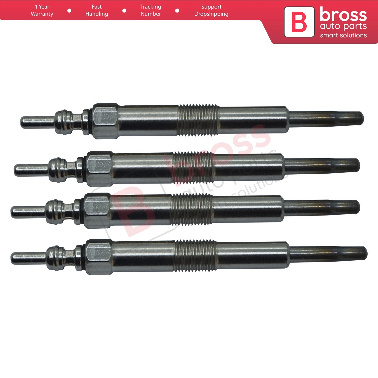 Bross BGP72-1 4 Pieces Heater Glow Plug 11 Volt for Rover Defender Discovery ERR6066, 0100226255; GLP225, ERR 6066; DG182, GN985