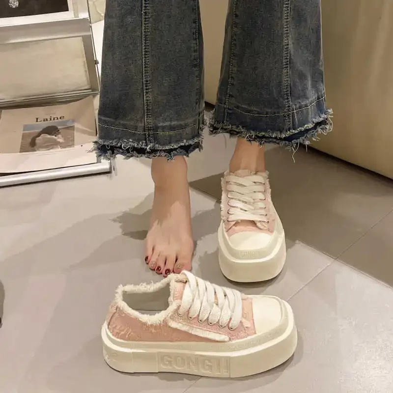 

Туфли на плоской подошве с круглым носом, размер 33, женские фиолетовые кроссовки для скейтбординга, мокасины, спортивные оригинальные туфли, последняя обувь