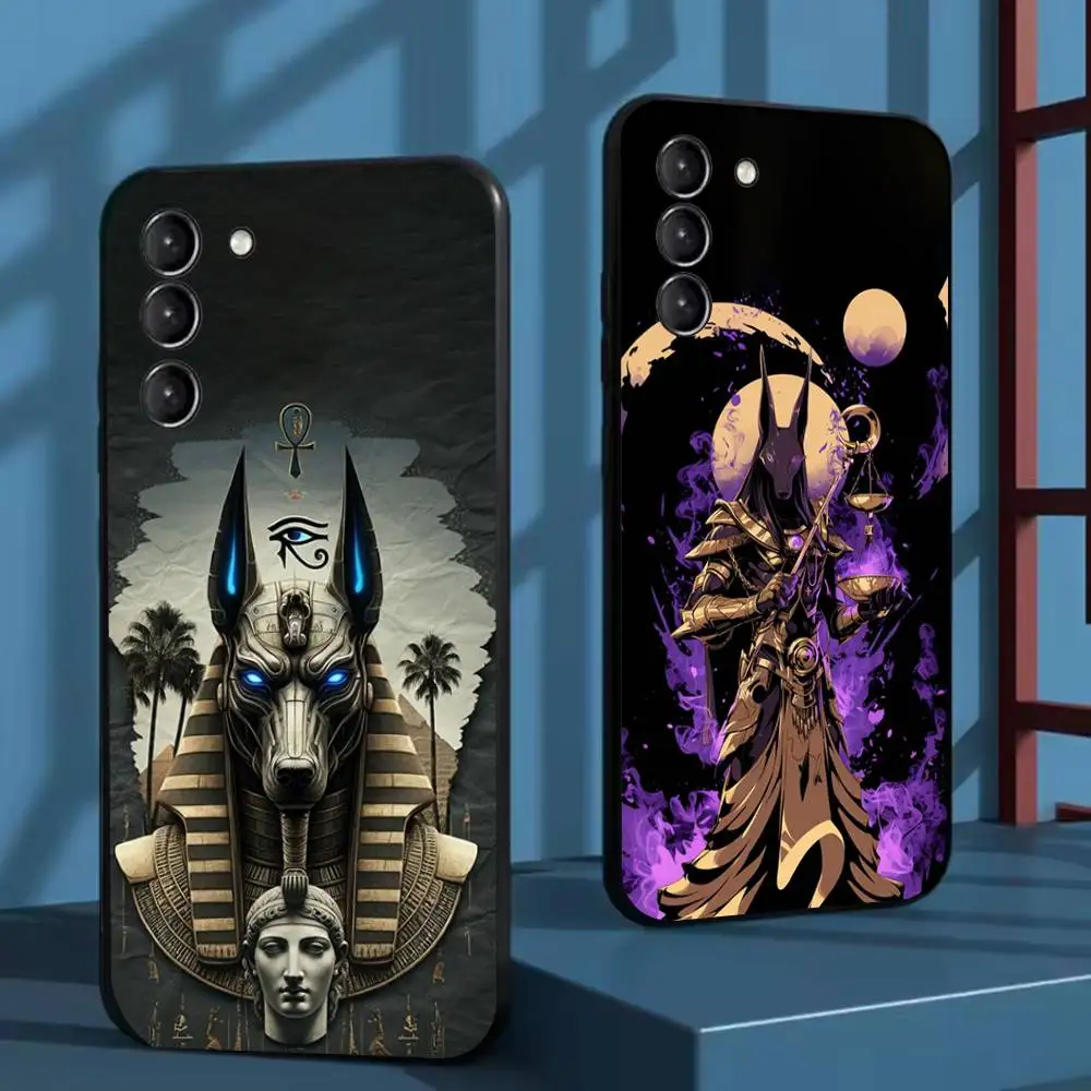 

God Anubis Egyptian Phone Case For Samsung Galaxy A73,72,51,53,52,71,22,5G,Note,J7,8,9 Soft Black Cover