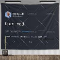 Joe Biden Hoes Mad Flags Wall Hanging Tapestry Funny Tweet Meme Tapestry Aesthetic Room Decor Tapestries Bedroom Decoration