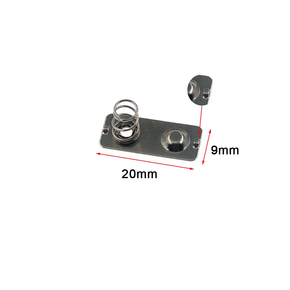 10pcs/ 20x9mm Replacement Metal Batteries Spring Contact Plate Silver For AA AAA Battery case