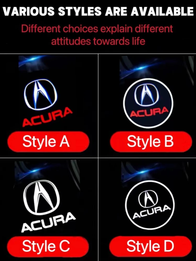 

Led Car Door Lamp Logo Laser Project Decor Light Emblem Courtesy Luces Flashlight For Acura MDX TLX TL RDX RLX ZDX TSX Car goods