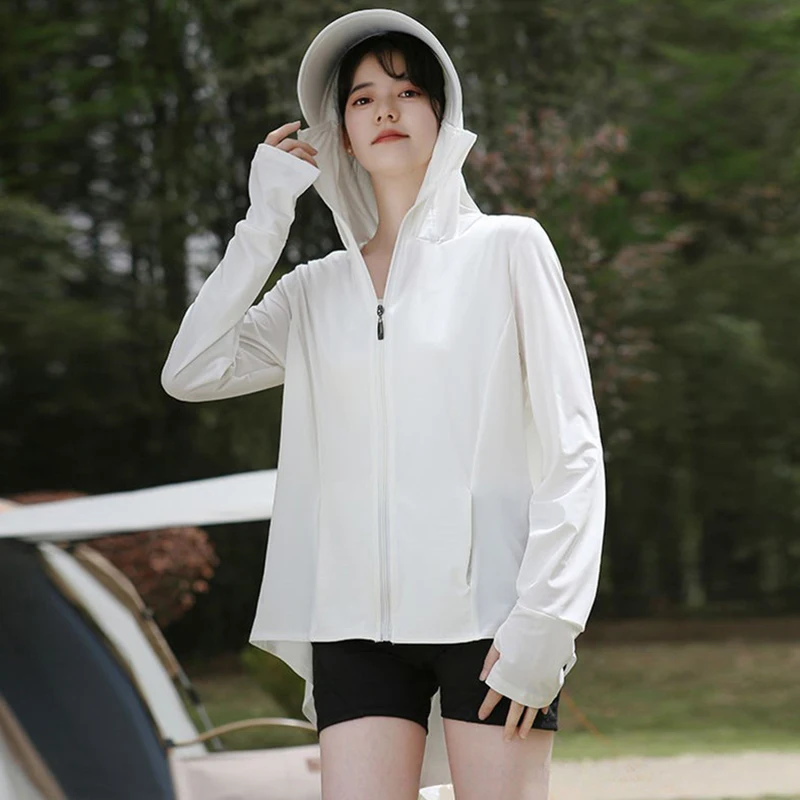 NEW All-round Sun Protection Hooded Jacket Summer Women's Outdoor Anti UV Clothes Elastic Breathable Quick Dry Skin Windbreaker