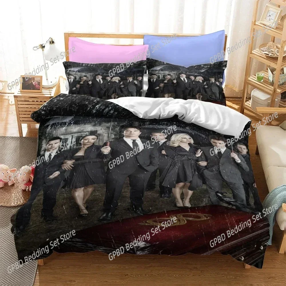 The Vampire Diaries Bedding Set Boys Girls Twin Queen Size Duvet Cover Pillowcase Bed Boys Adult Fashion Home Textileextile