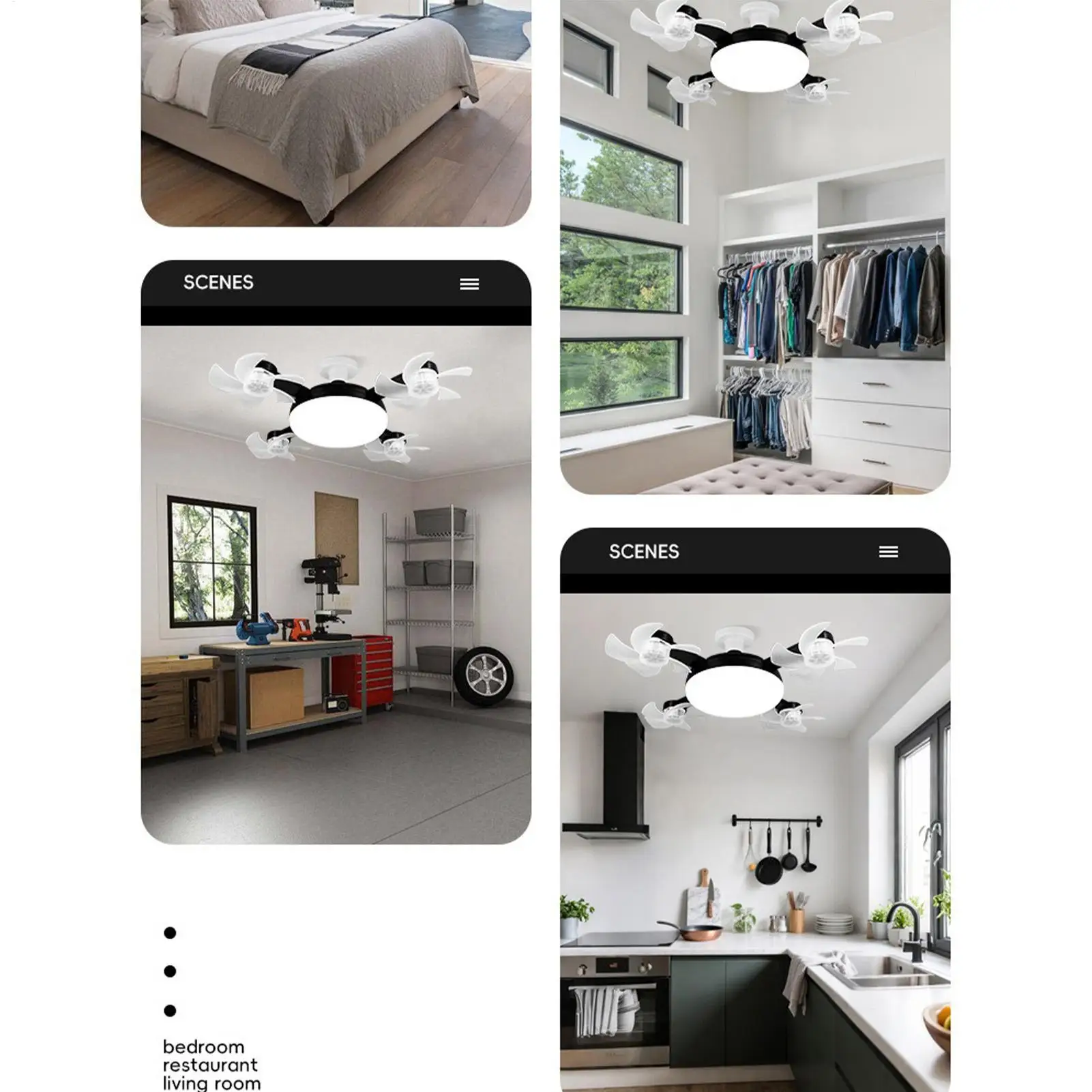Ceiling Light With Fan With Timer Remote 3-Speed E27 Socket Lighting Screw-in Ceiling Fan Light Bulb For Indoor Home Office