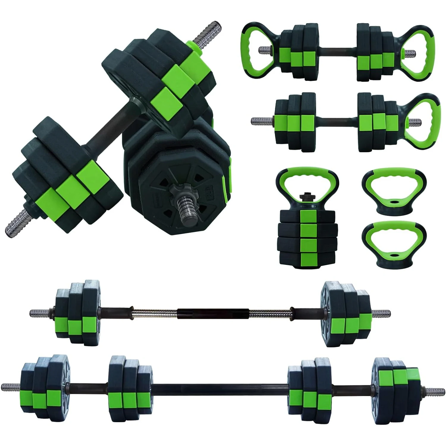 

Adjustable Dumbbell Set with Iron Handle 20KG/44LBS Weight Barbell Set Space-Saving Design Ideal for Home Gym Workouts
