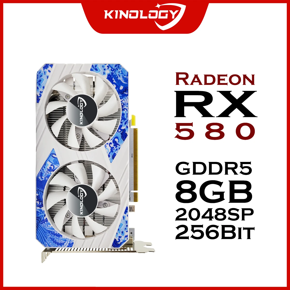 Imagem -02 - Kinology-placa Gráfica Radeon Rx580 a Nova Placa de Vídeo para Jogos Componentes do Computador Desktop Amd rx 580 Gpu Pcie3.0x16 Gddr5 8g