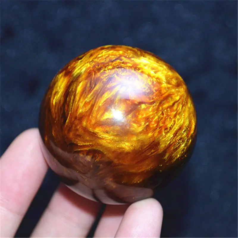 Creative Fine Genuine Golden Black Coral Sea Willow cure the handball Ball 50MM