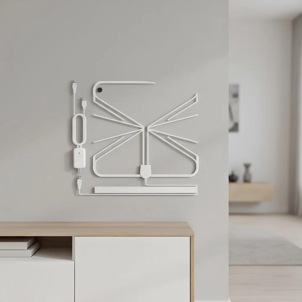 ​​Digital TV Antenna - 4K DTV Box Plug with 5000 Mile Booster & HD Flat Design​​