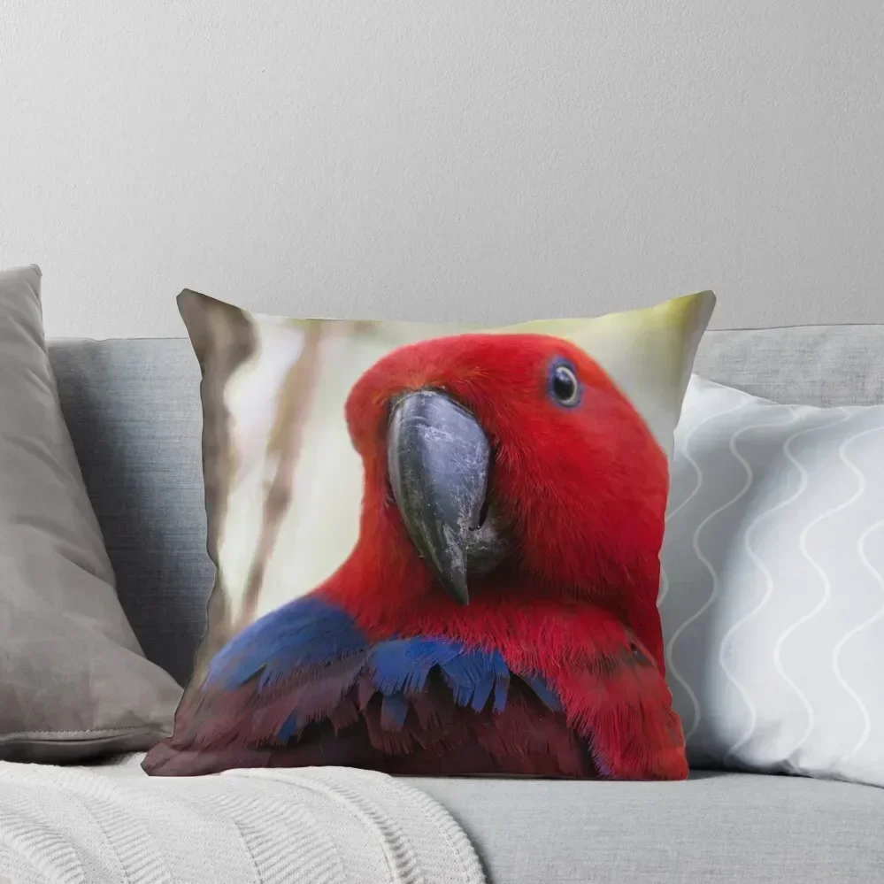 Female Red Eclectus Parrot Throw Pillow pillow cover christmas Cushions Home Decor Sitting Cushion Sofa Pillow Cover