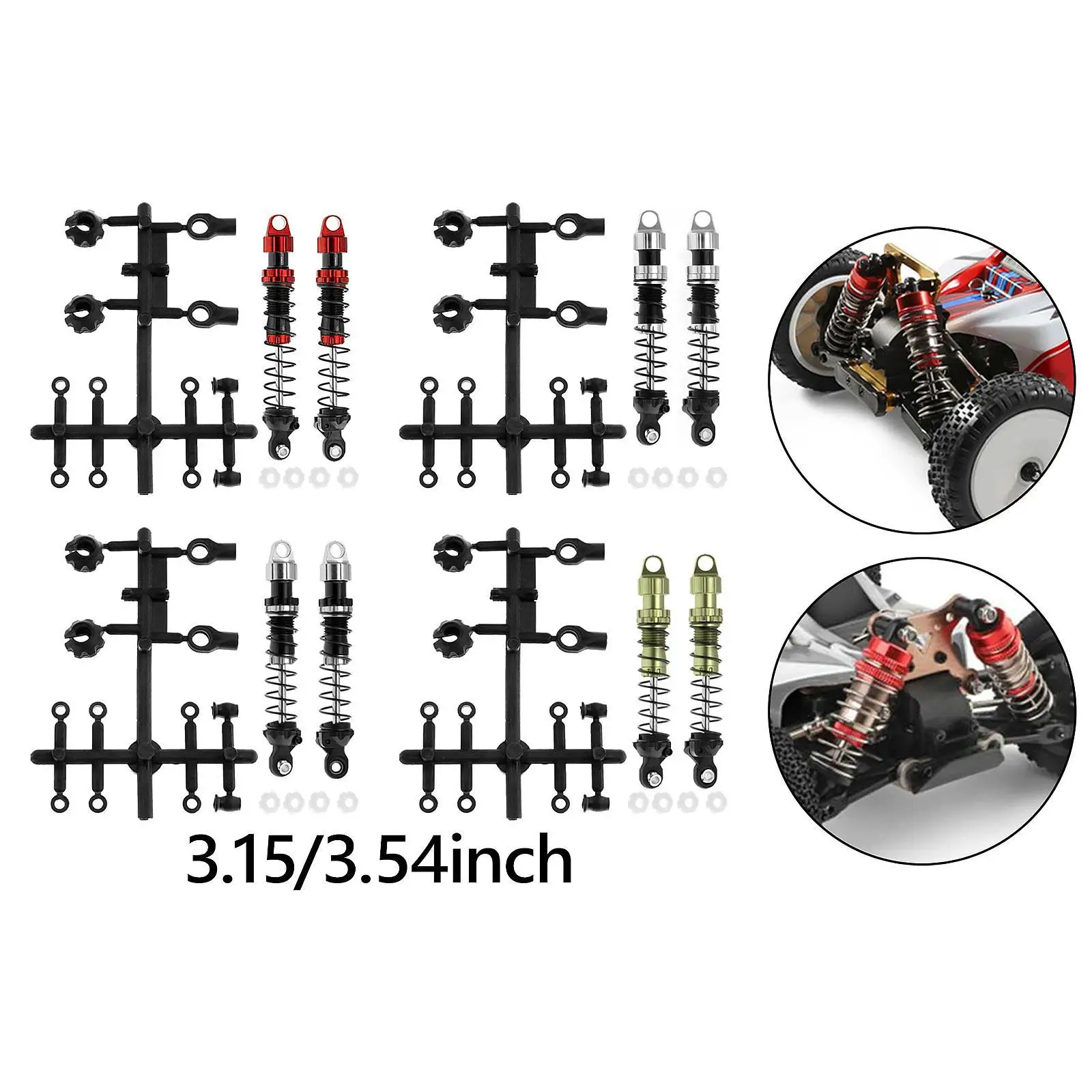 1:10 Scale RC Car Shock Front Rear Shock Absorber Set, Shock Absorber Kits RC Hobby Model Accessories Upgrade Car ,