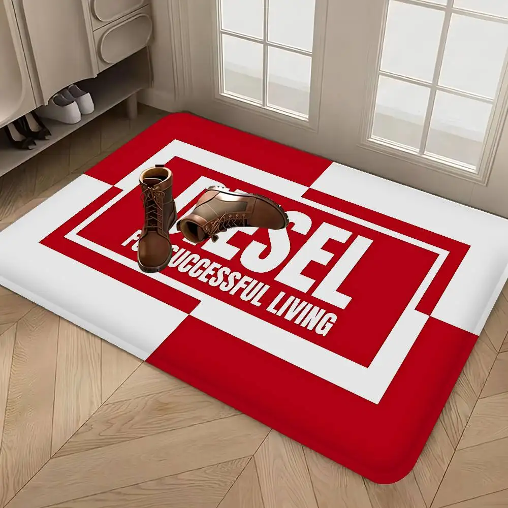 D-DIESEL Logo Hallway Carpet Non-Slip Laundry Room Mat Laundry Decor Balcony Child Living Room Toilet Rug
