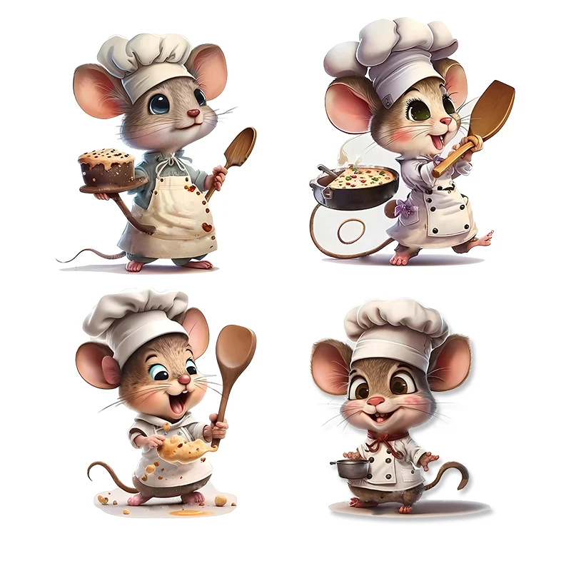 الكرتون الشيف ماوس مضحك ملصقات جدار غرفة المعيشة الديكور مقاومة للخدش غرفة نوم الشارات مقاوم للماء الدرج ديكور المنزل
