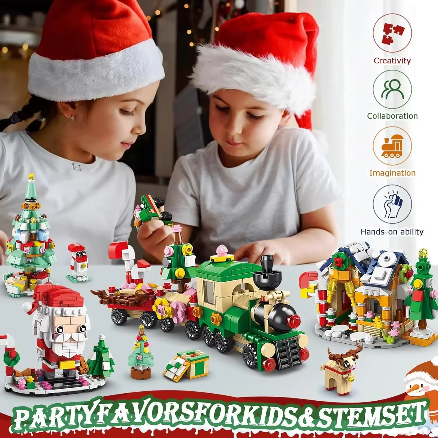 

Christmas Building Blocks toy blind box Mini Christmas Scene Models Advent Calendar Festive Toys Gift for Kids Adults Gifts
