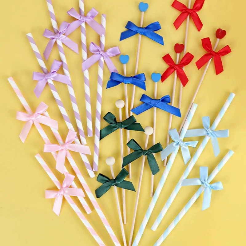 50 Stück/Lot Polyester-Satinband-Schleifen Bunte Handgemachte Schleifen für DIY-Nähprojekte Hochzeitsdekoration Haarnadel Kleidungszubehör – Detail 4