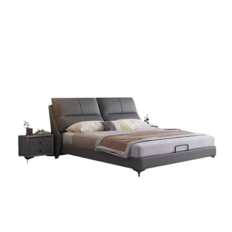 

Italian light luxury double bed, comfortable single double bed in the bedroom
