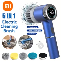 Xiaomi Electric Cleaning Brush Heads 3-speed Adjustable Power Cleaning Brush Multifunctional Kitchen Tool 5 Replaceable Brush