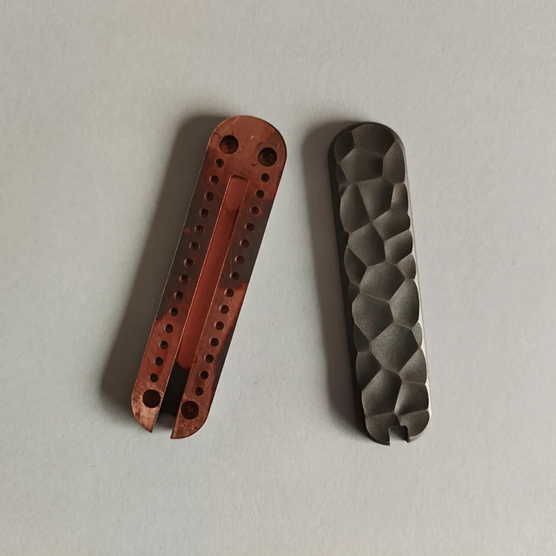 

Red Copper Knife Handle Scales With Toothpick Tweezers Hole for 58MM Victorinox Swiss Army Knives MiniChamp Rambler Classic DIY