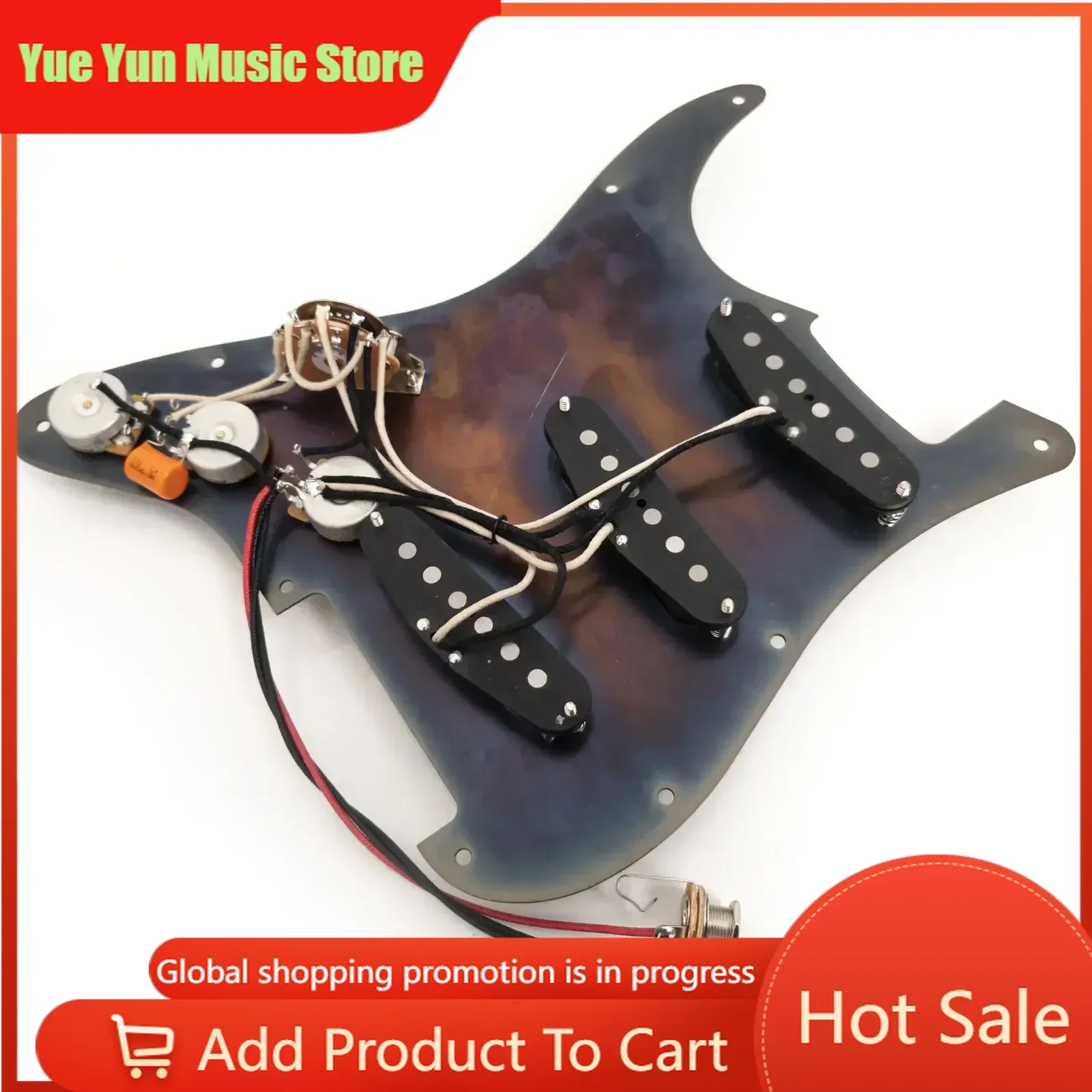 Discount Hot Sale-Bronze Aluminum Alnico SSS Guitar Prewired Loaded Pickguard with 5 Single Coil Pickups for ST Electric Guitars