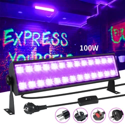 100W Светодиодный UV Black светильник Bar Black Light светильник Up 40x40 Area для светящегося строительства, украшения для Хэллоуина, вечеринки, спальни, сценическое освещение