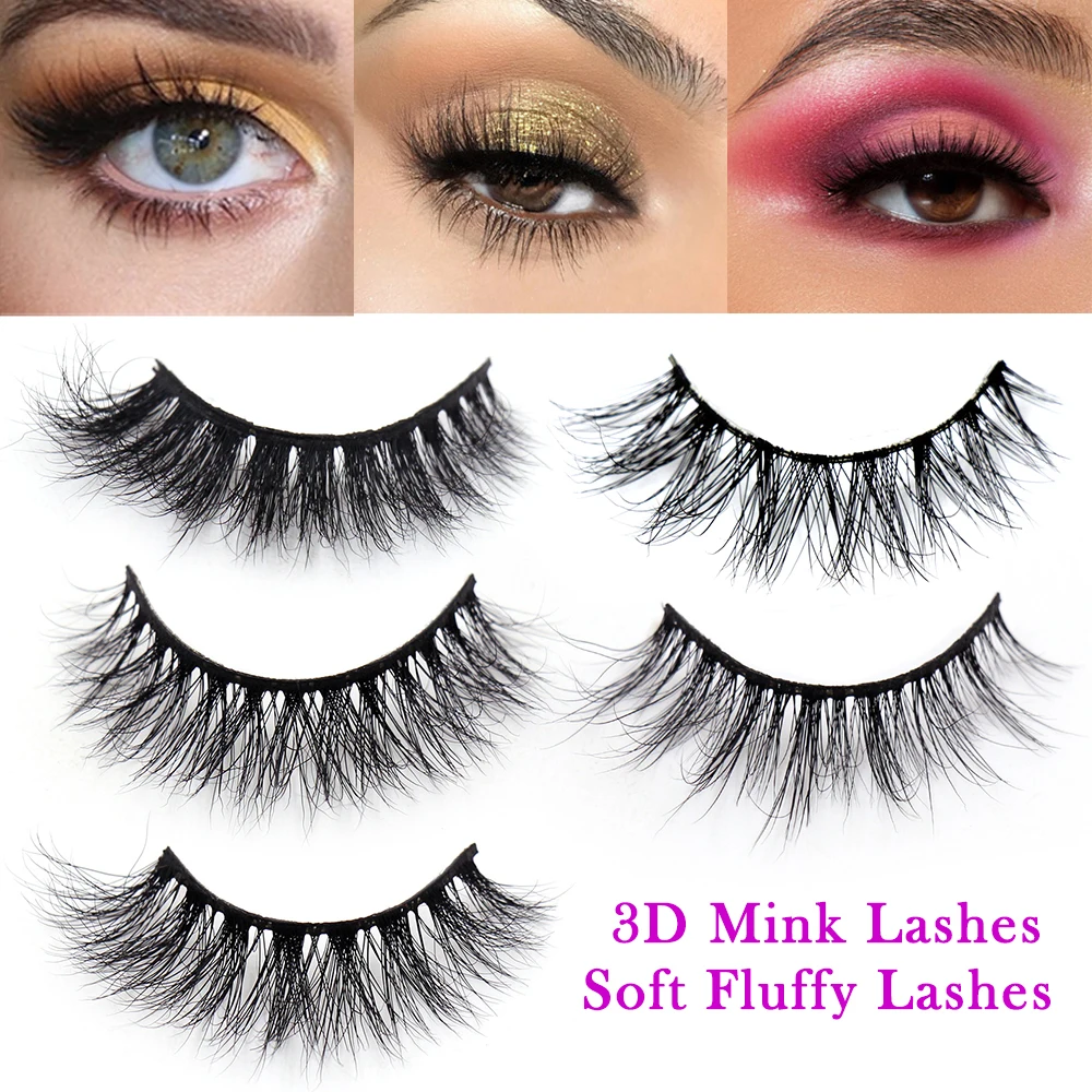 LEHUAMAO Mink Eyelashes Natural volume False Eyelashes Long Crisscross Eyelash cruelty free Makeup thick Full Strip Mink Lashes