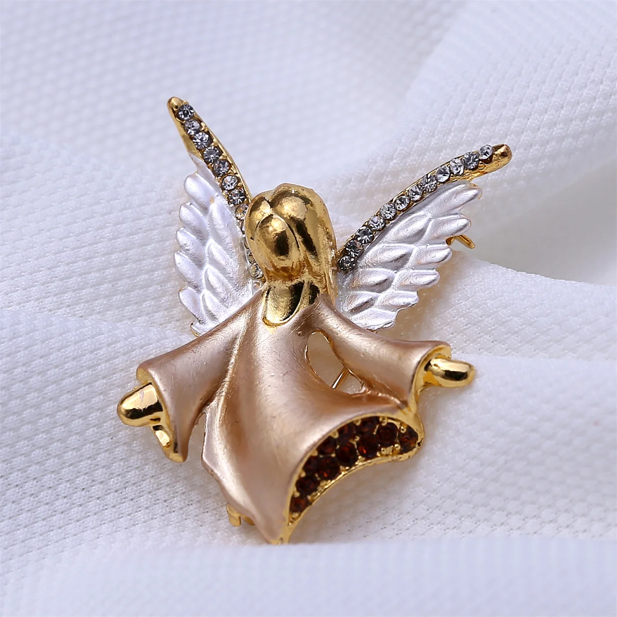 Rinhoo Musik Engel Fee Broschen für Frauen Vintage weiße Engels flügel Weihnachts figur Emaille Pins Neujahr Geschenke Weihnachts schmuck – Detail 20