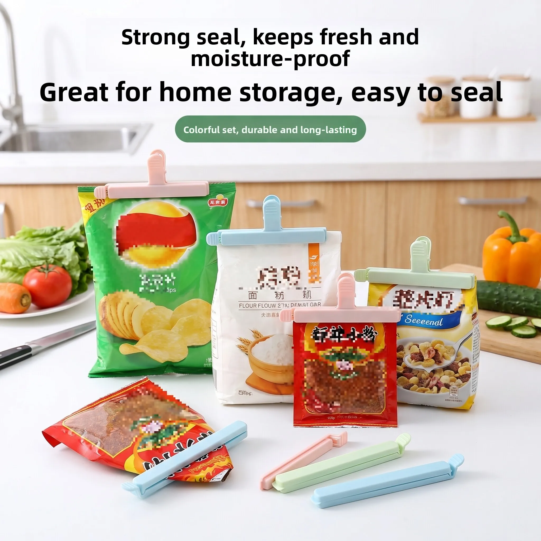 Food Seal Clamp Freshness Preserver Snack Potato Chips Bag Clasp Moisture Proof Home Kitchen Storage Tool Positive Rich