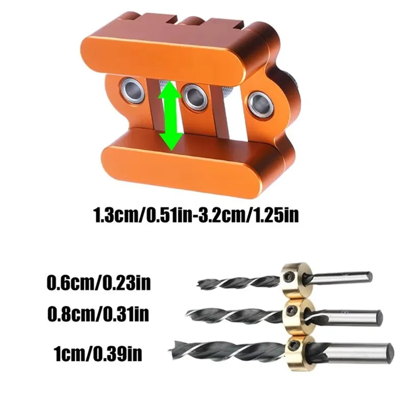 

ABJO-Wood Dowel Drilling Positioning Guide - Accurate Center Jig For Straight Holes Hand Drill Guide For Professionals