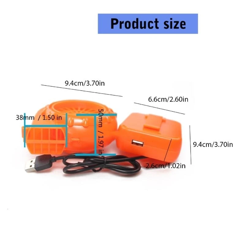 N58C Electric Mini Fan thổi khí cho trang phục đồ chơi bơm hơi Búp bê Pin được cung cấp