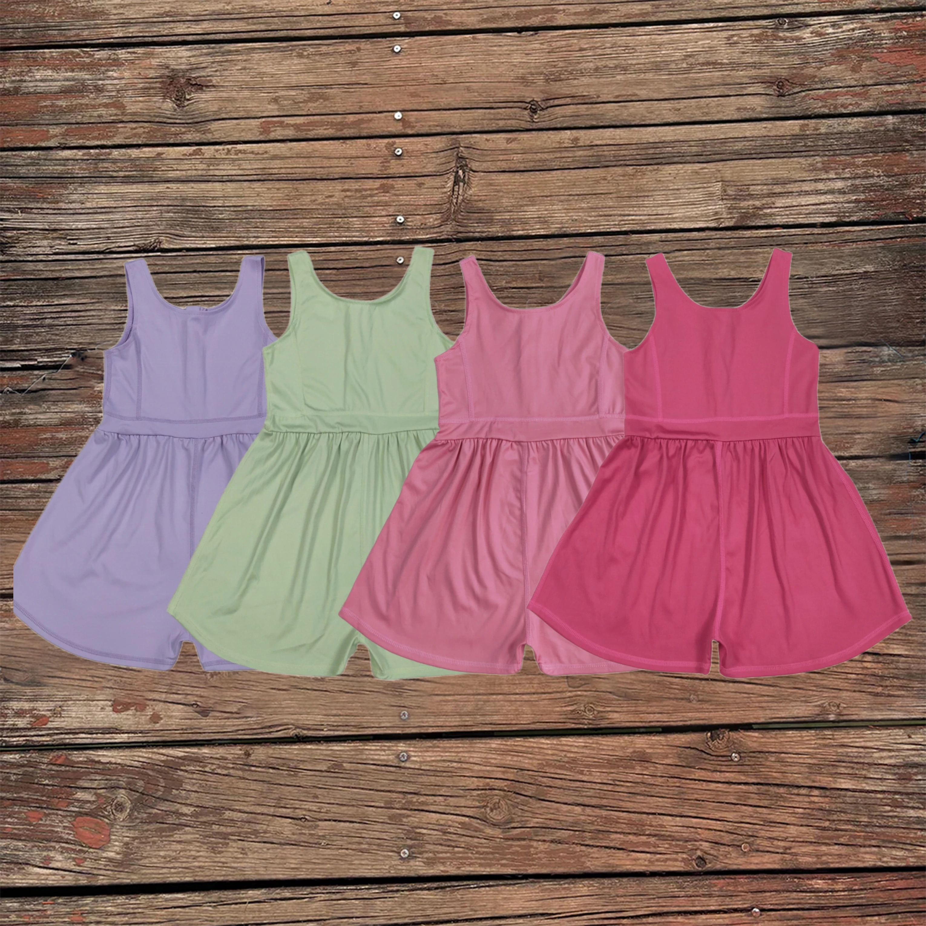 

Wholesale Sibling Baby Girls Sleeveless Yoga Bell Jumpsuits Toddler Kids Children Clothes Infant Overalls Pants Active Wear