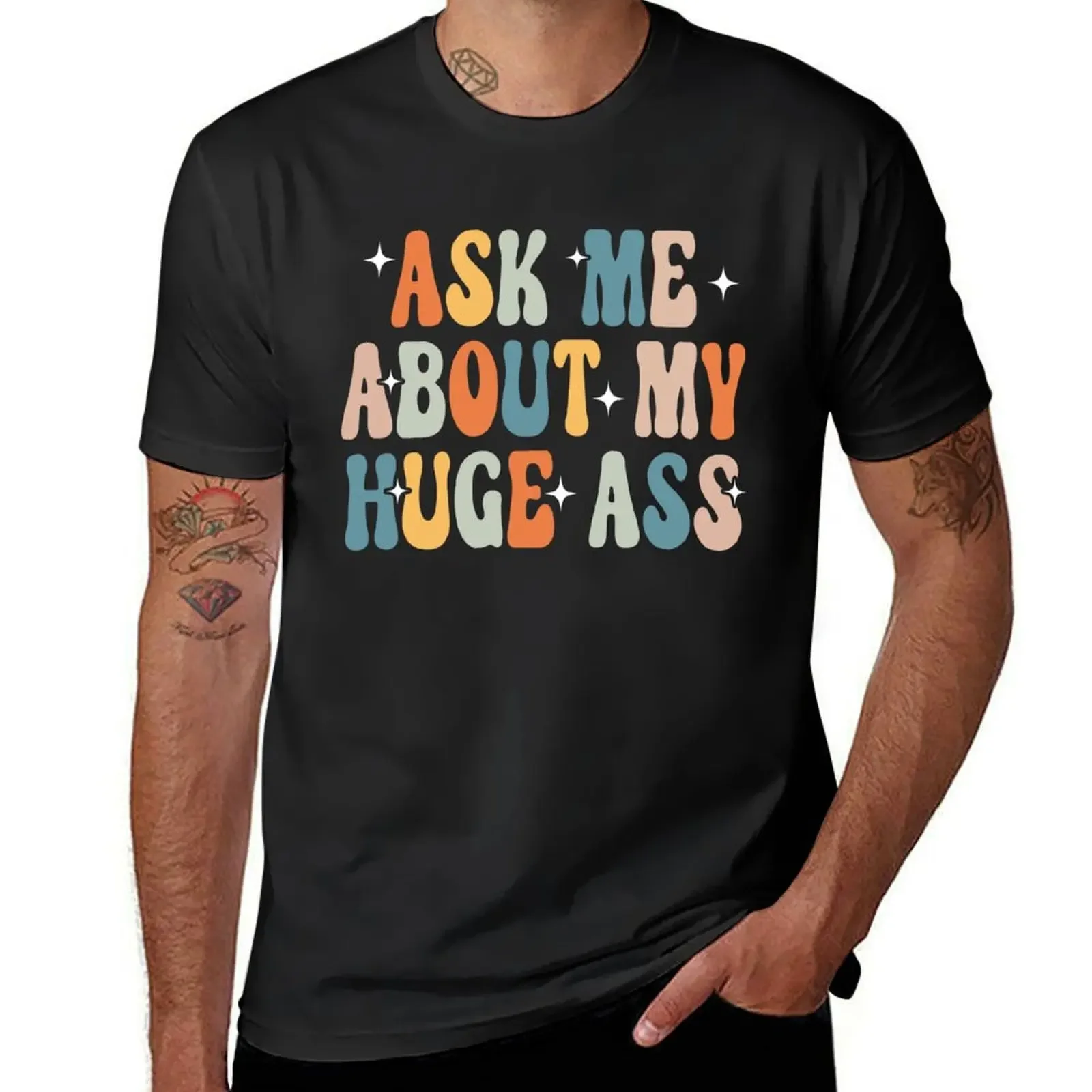 Ask me about my huge ass T-Shirt vintage blue archive mens graphic t-shirts anime
