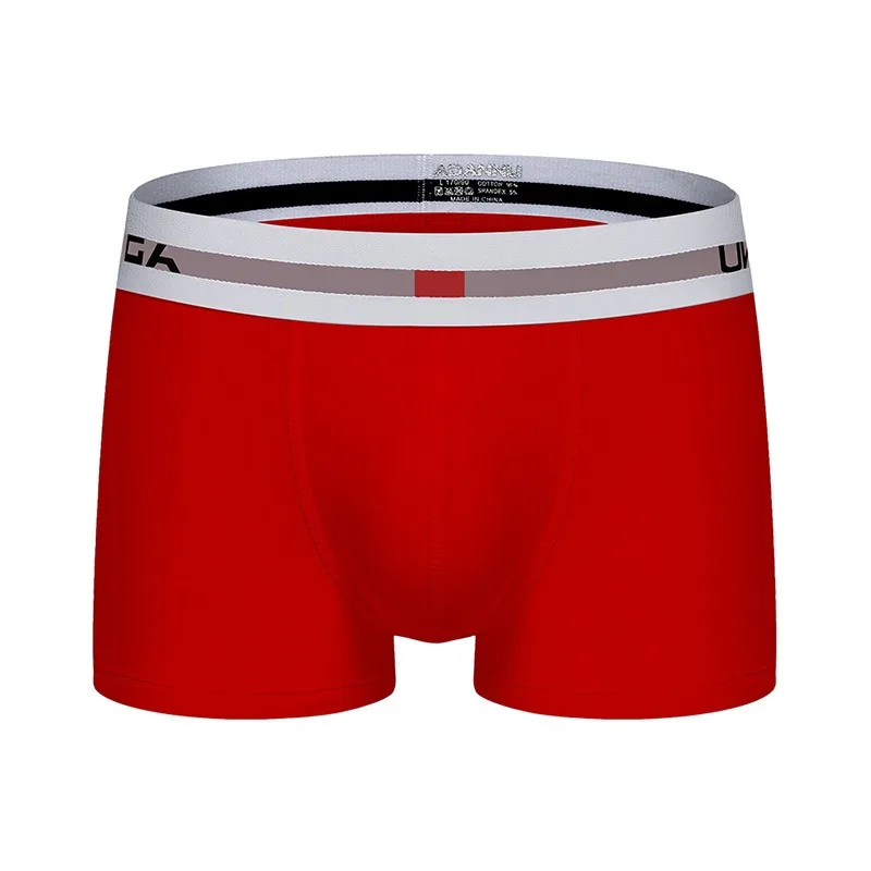 Solid color, men's underwear cotton sports boxers four corners wide edge breathable comfortable boxers men's AD45