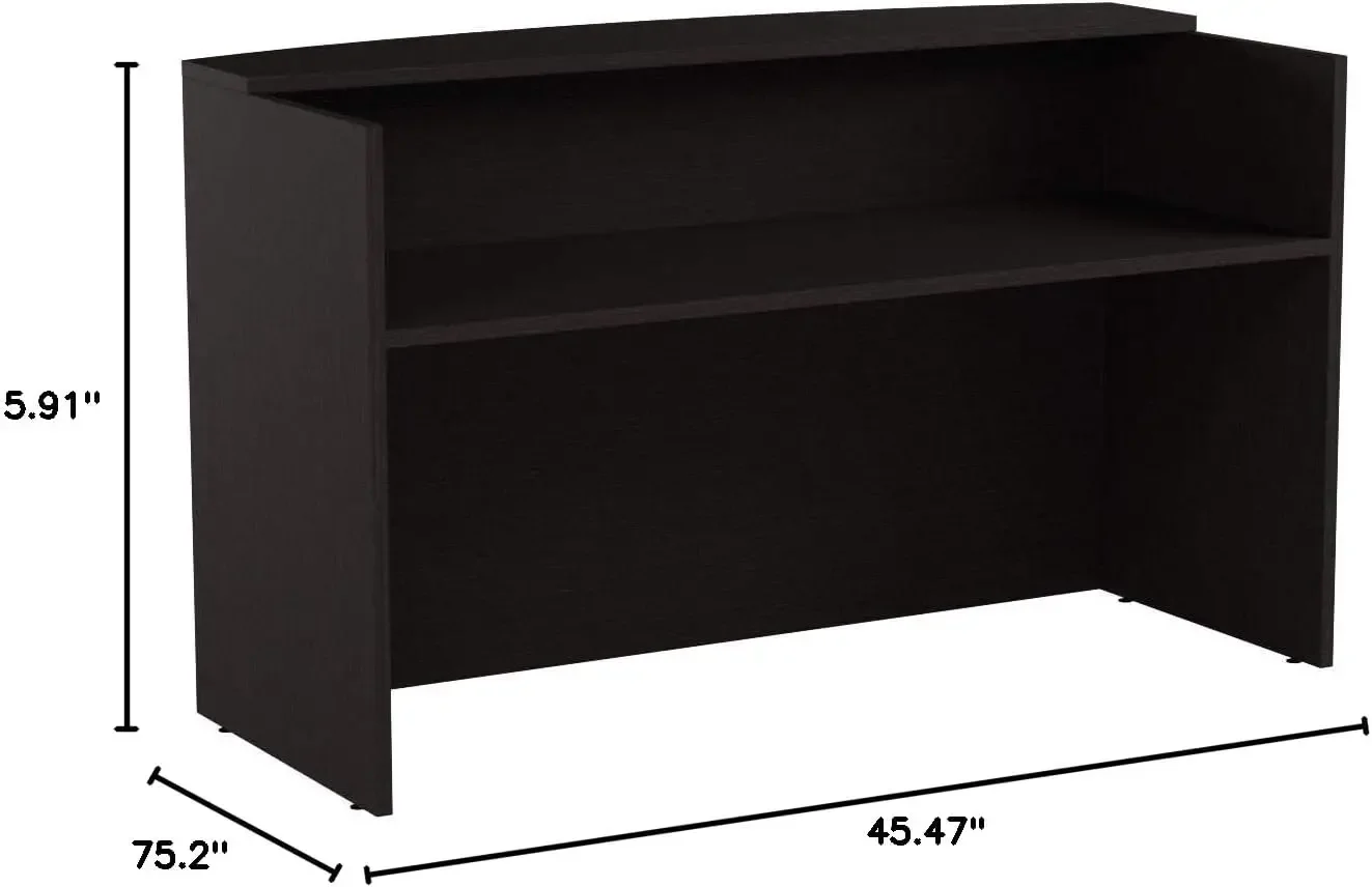 Alera ALEVA327236ES Valencia Series 71x 35.5 x 29.5 - 42.5 Reception Desk with Transaction Counter - Espresso