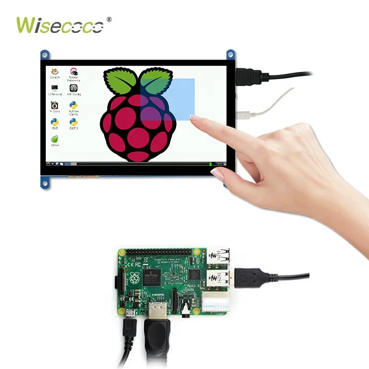 Custom 1024x600 Raspberry Pi Display IPS TFT Lcd Monitor 7 7inch Touch Screen Raspberry Pi3 Pi4 4b 3b+ Sensor Screen Display Kit