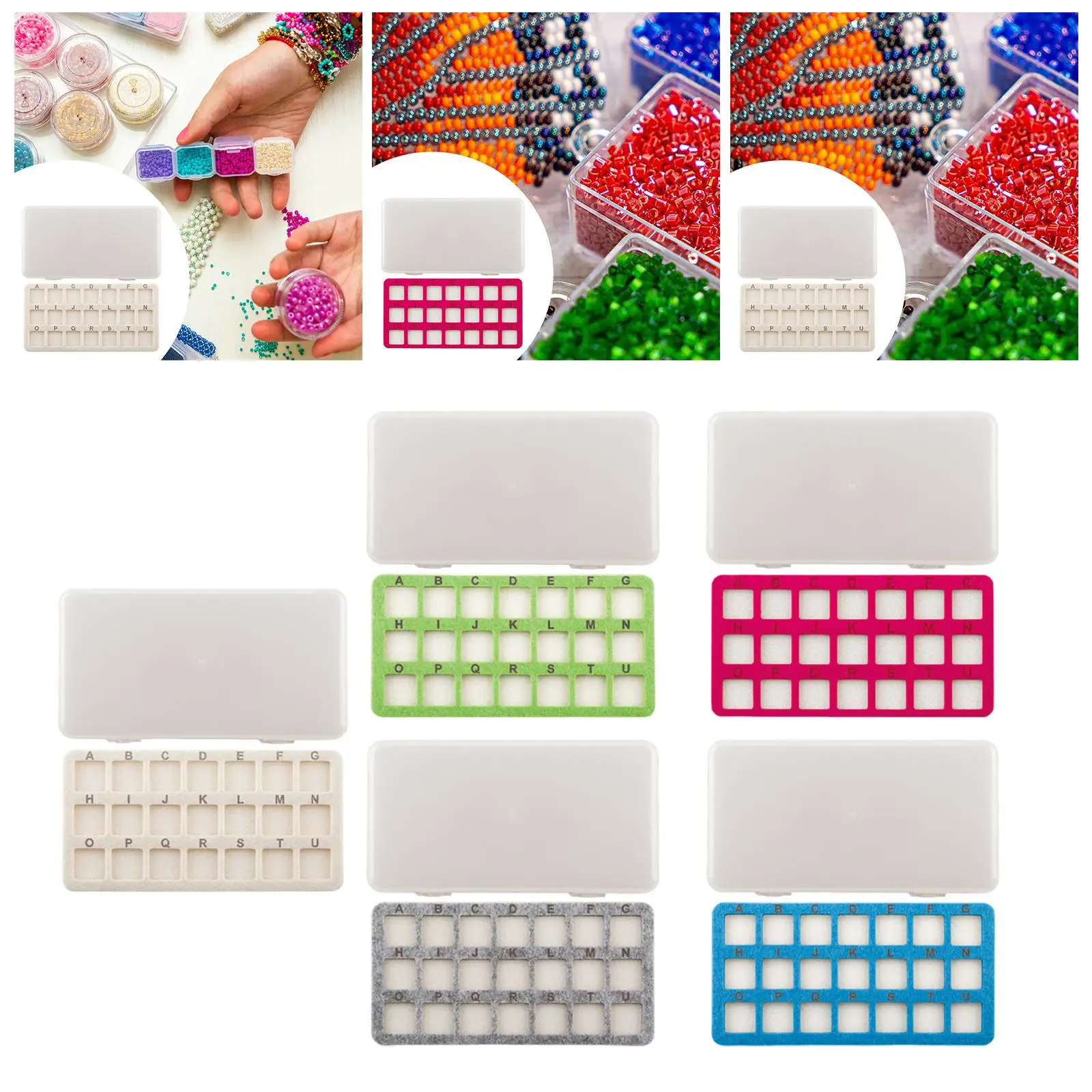 

Bead Storage Mat, 21 Slots Bead Board, Beads Organizer with Box for Arts and Crafts Jewelry Making Supplies