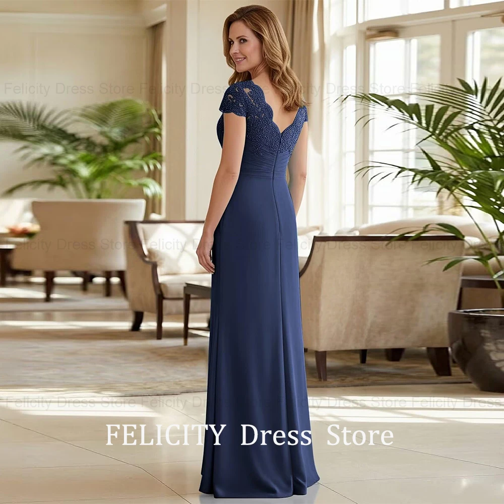 FELICITY Customized Exquisite Mother of the Bride Dress 2026 Pleated Mermaid V-Neck Appliques Wedding Guest Dress Evening Gowns