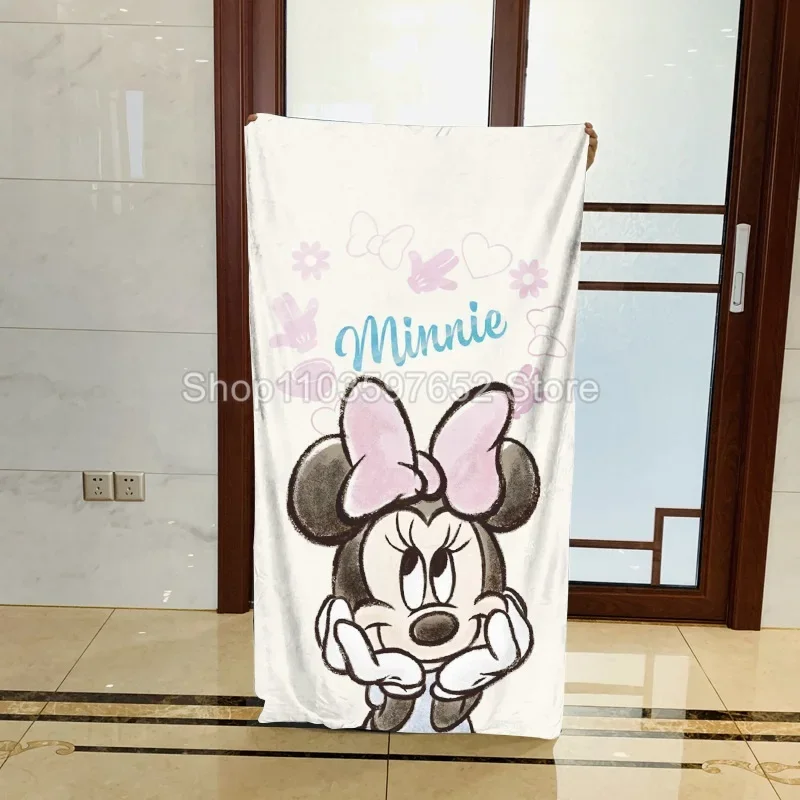 Mickey Minnie Mouse Beach Towel Cartoon Bath Towel Children Birthday Gift for Travel Picnic Beach Swimming Pool Adult Boys Girls