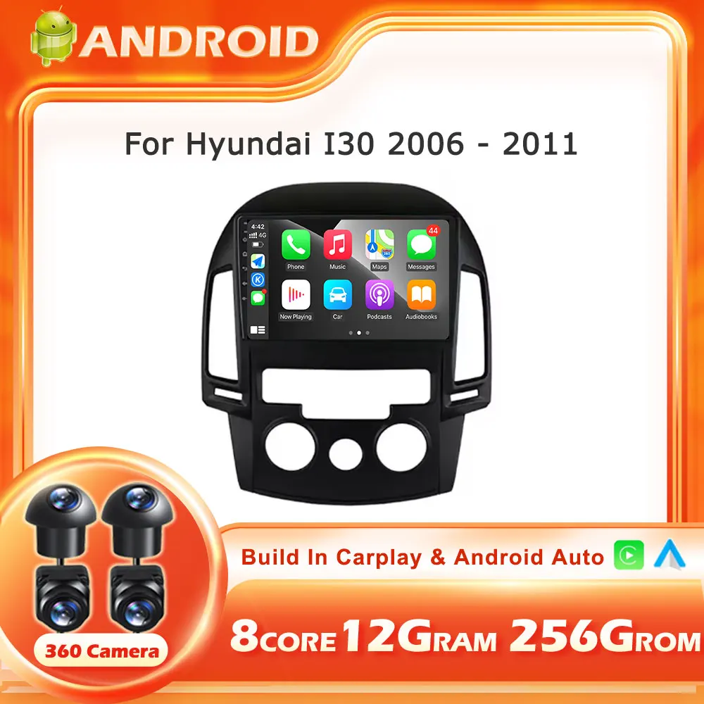 

Android 14 Auto For Hyundai I30 2006 - 2011 Multimedia 5G WIFI Car Radio Carplay BT Tools No 2 Din DVD