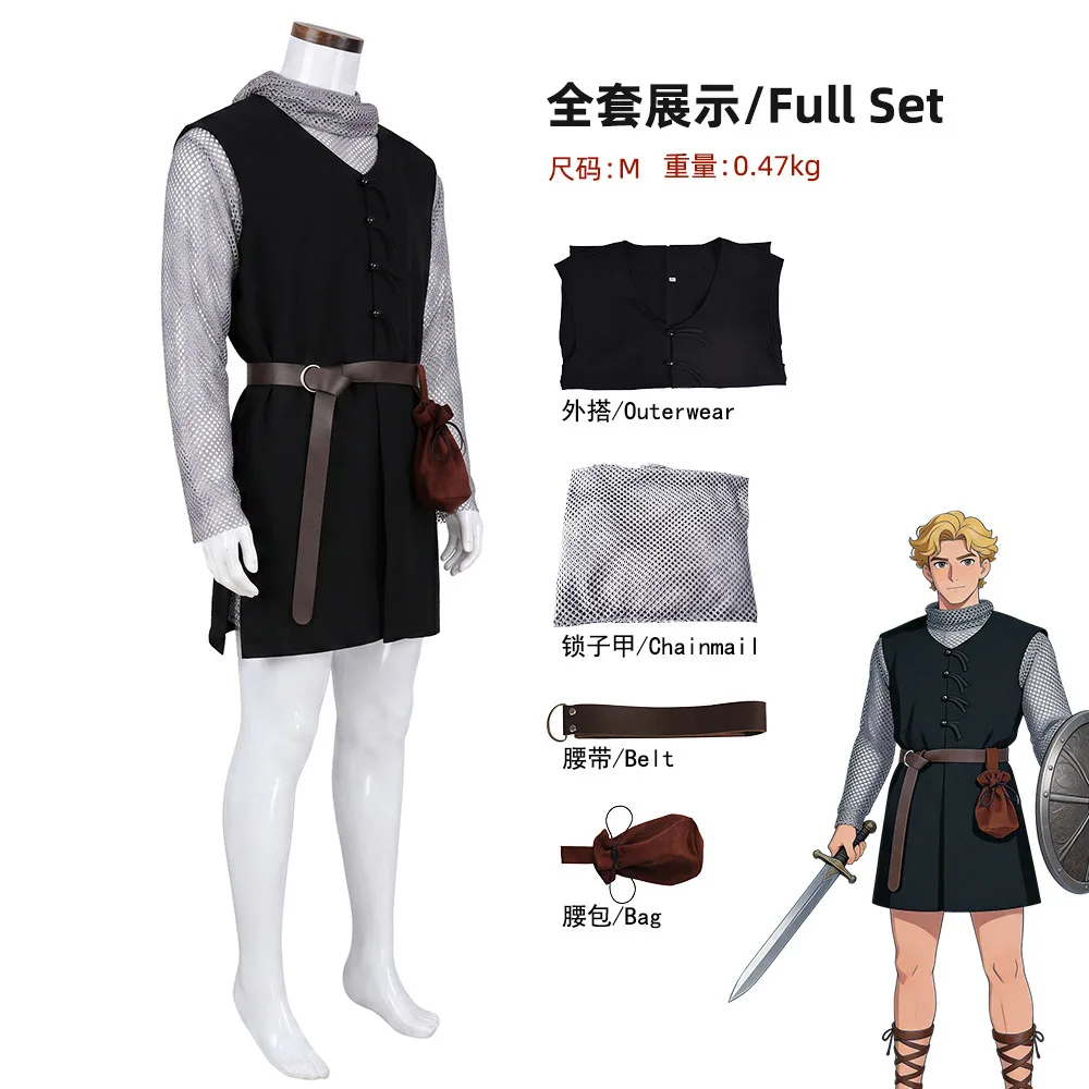 Disfraz de Caballero Medieval para Cosplay, Estilo Halloween, Traje de Guerrero con Cota de Anillos para Hombres, Disfraces de Moda para Actuaciones Escénicas, Nuevo