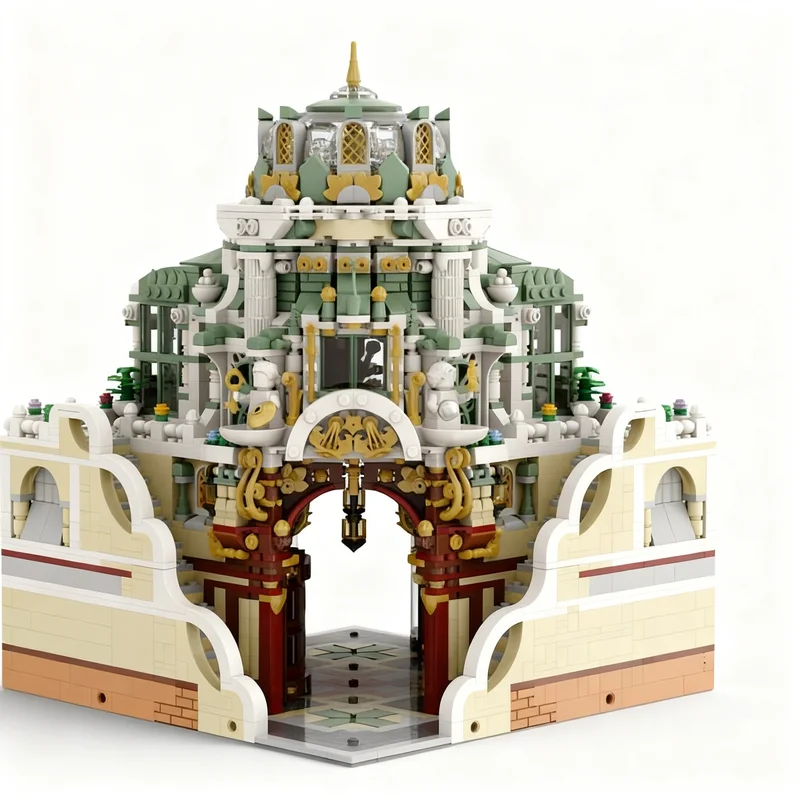 3771pcs MOC The Shopping Arcade – Inverted Corner Modular Buildings Model Building Blocks Toys Creative Assemble Collection