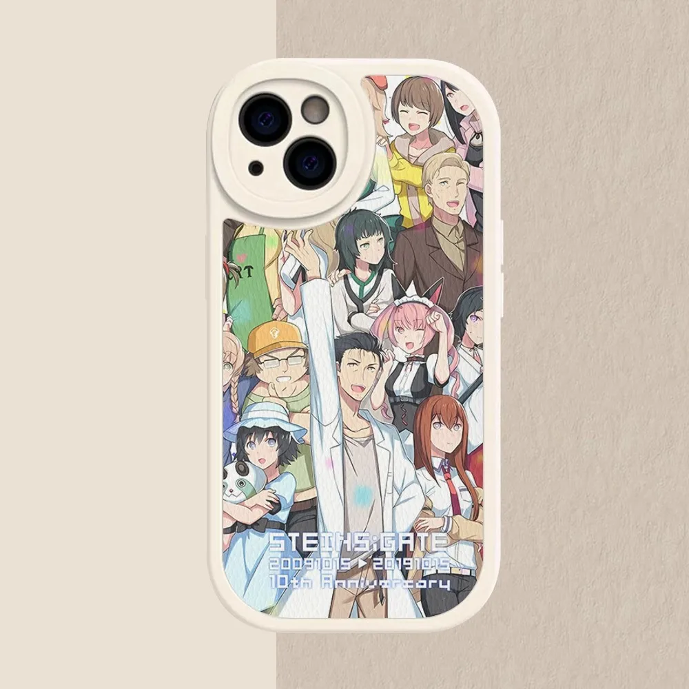 Anime Steins Gate Phone Case Hard Leather For IPhone 14 13 12 Mini 11 14 Pro Max Xs X Xr 7 8 Plus Fundas