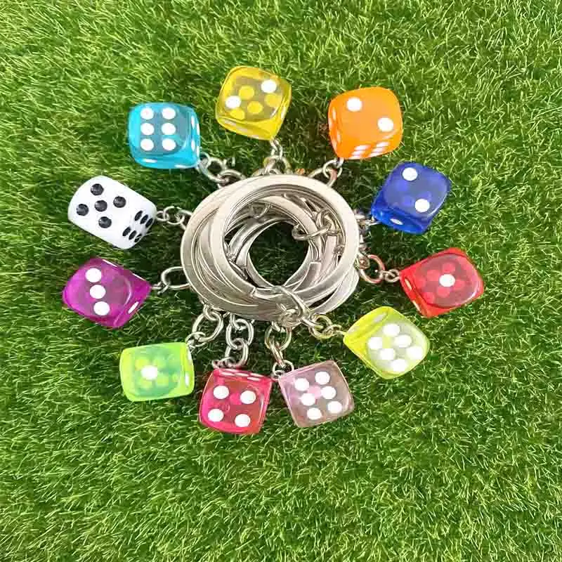 

Cute Colorful Dices Keychain Keyring Backpack Car Key Ring Hanging Jewelry Charm Pendant New