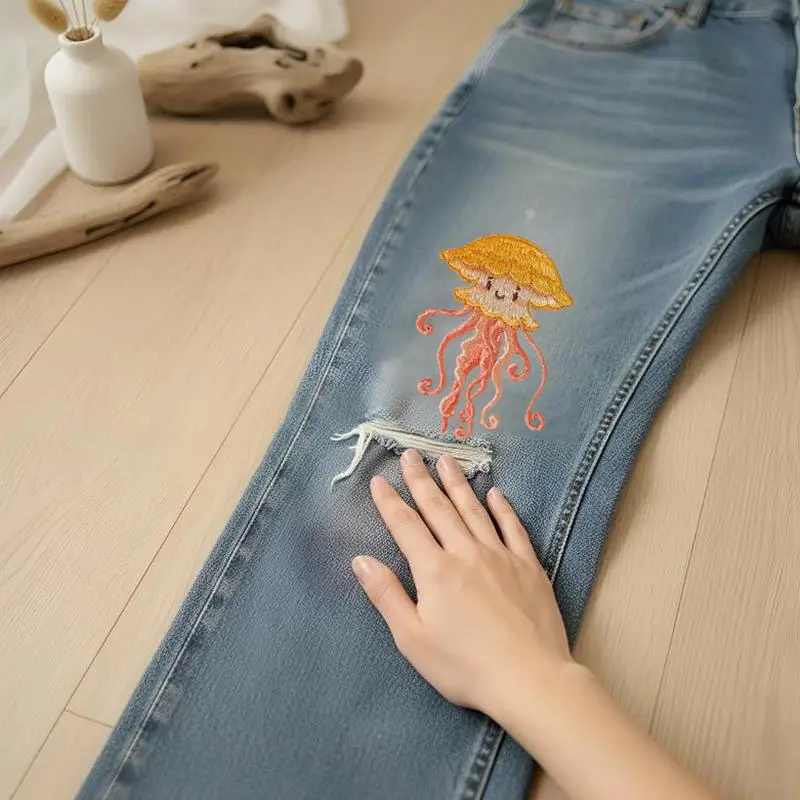 Summer Kids Jellyfish Sew Embroidery Patch Badge DIY Applique for Children's T Shirt Hat Clothes Decorative Sticker