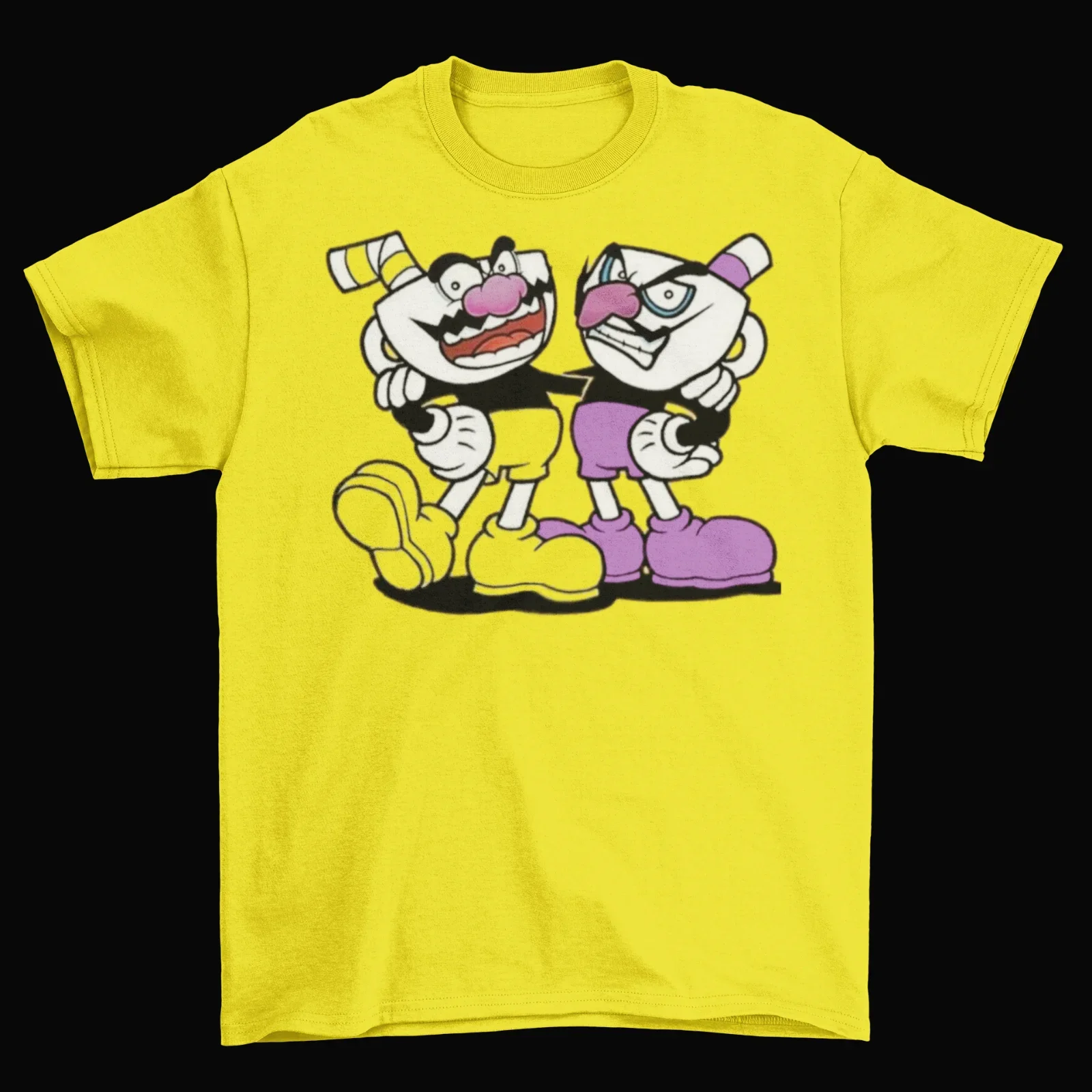 Cuphead Wario & Waluigi T-Shirt Unisex Adult Funny Sizes Brineybeard Game New