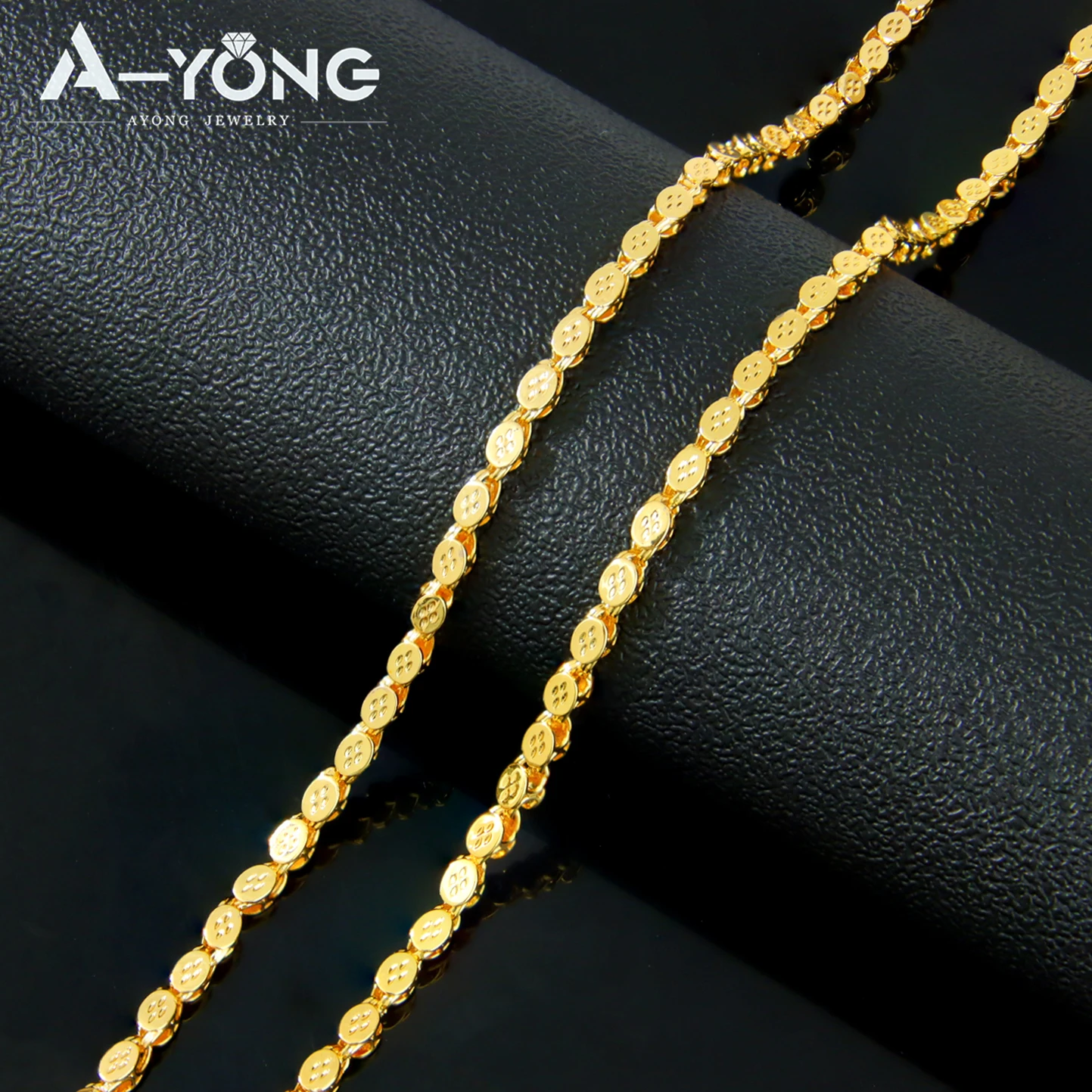Luxury Arabic Wedding Long Necklace 50/100cm 24k Gold Plated Islamic Turkish Women Bridal Engagement Party Chic Jewelry