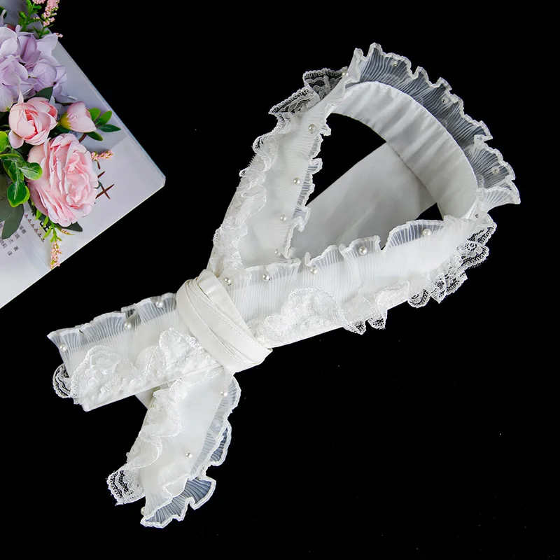 Women's Haneri Lace Detachable Collar Sweet Arched Shape Kimono Accessory False Collar for Kimono Dress Yukata Wedding Party