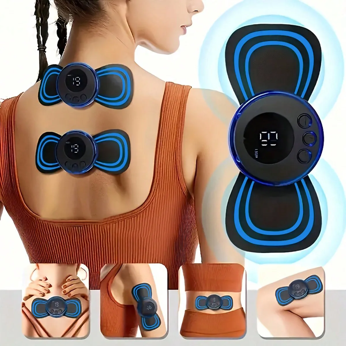 

1 шт. USB перезаряжаемый массажер для шеи, спины, талии, облегчения боли, разминания глубоких тканей