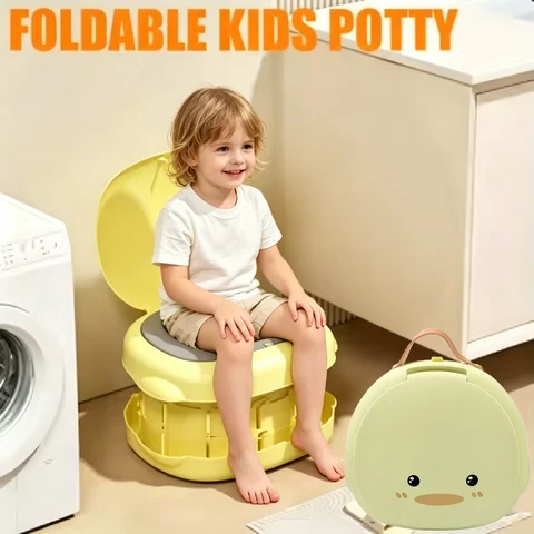 Foldable Toddler Travel Potty Portable Leak Proof Emergency Potty for Potty Training Boy Girls Baby Children Outdoor Car Camping