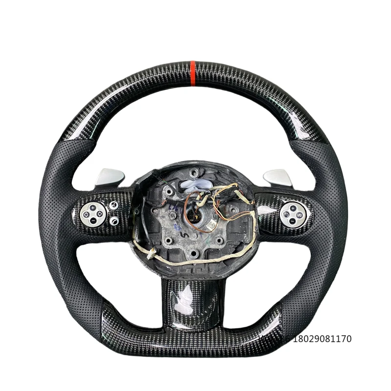عجلة توجيه سيارة رياضية من ألياف الكربون لسيارة Mini R56 F55 F56 JCW R50 F57 R57 R55F60 F54 Cooper S عجلة قيادة من ألياف الكربون #1